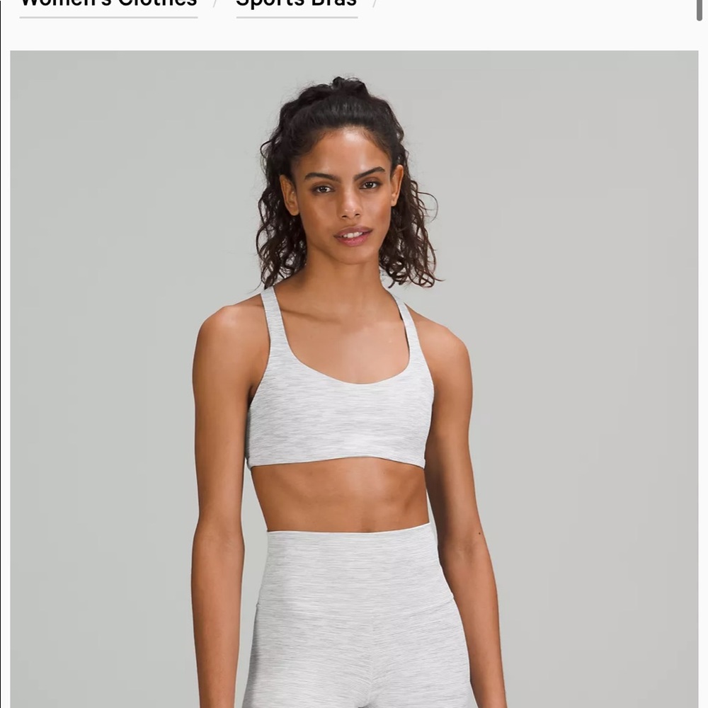 Heather grey and purple free to be sports bra lululemon